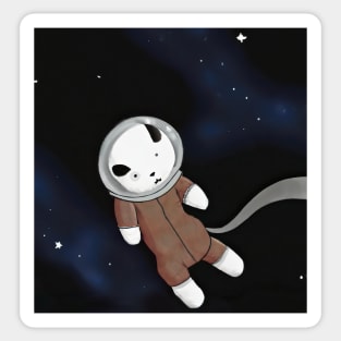 Puppy Laika Astronaut in Outer Space Cute Children's Illustration Sticker